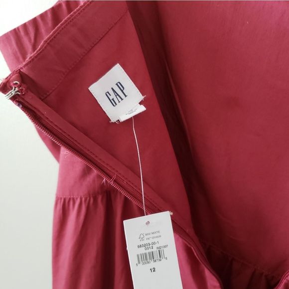 Gap Red Clay Tiered Cotton Midi Dress Size 12 Cami Casual - Picture 4 of 7